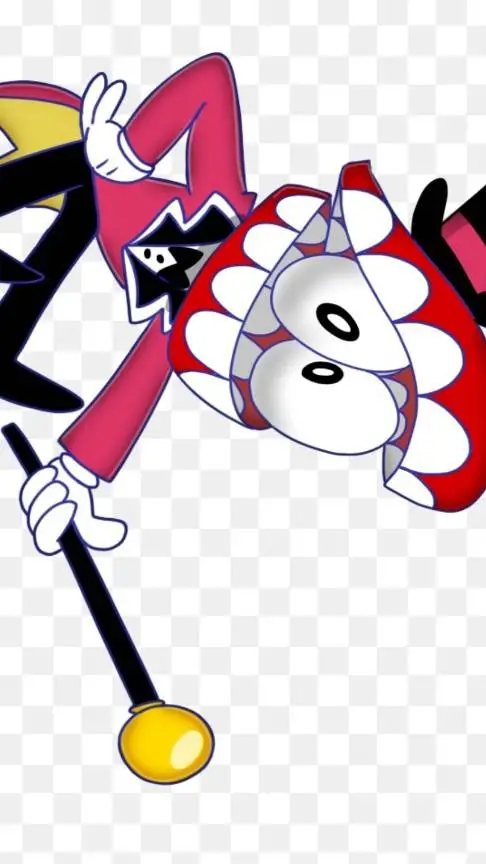 ai character: CaineDigitalCircus background