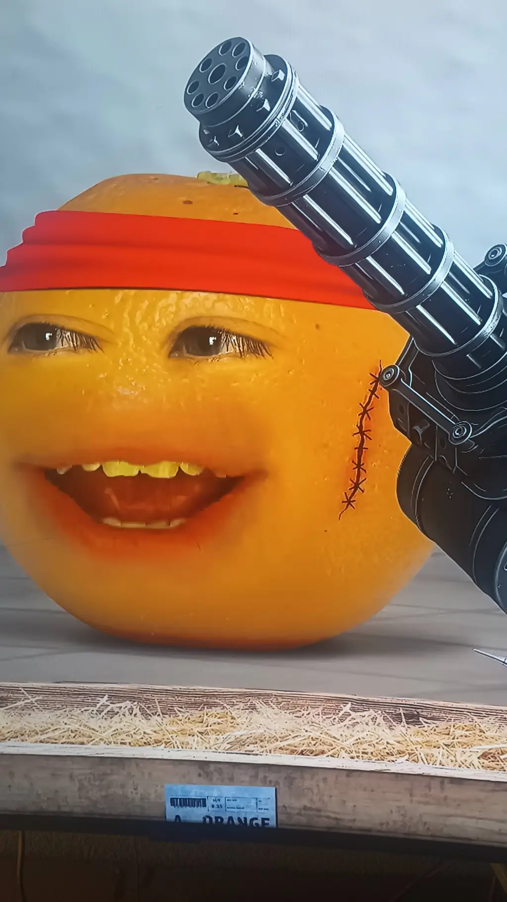 ai character: Ammunition Orange background