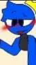 ai character: Blue background