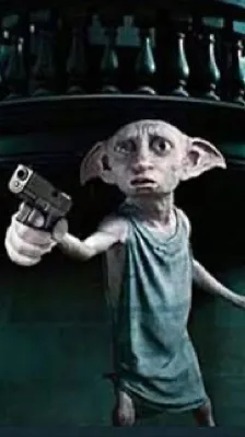 ai character: DOBBY HAS A GLOCK background