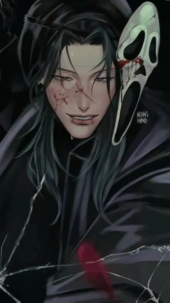 ai character: ghost  face background