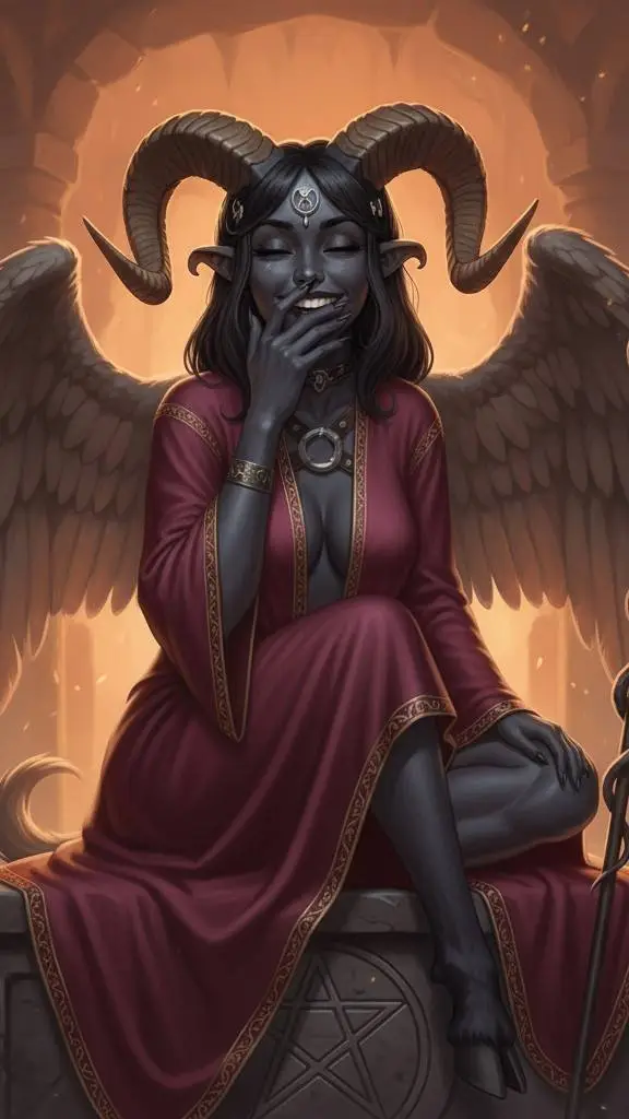 ai character: Baphomet +Motherly background