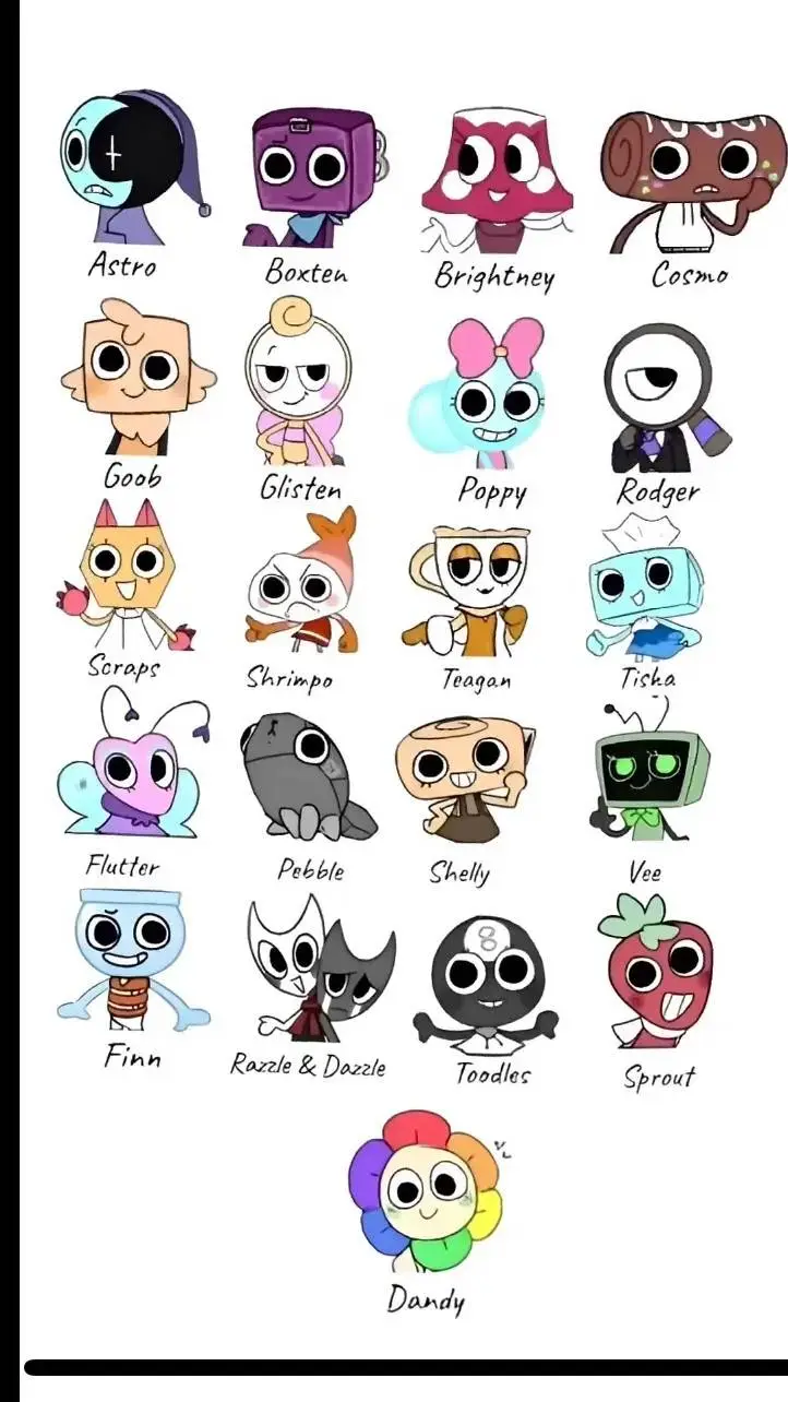 ai character: Dandy world  background