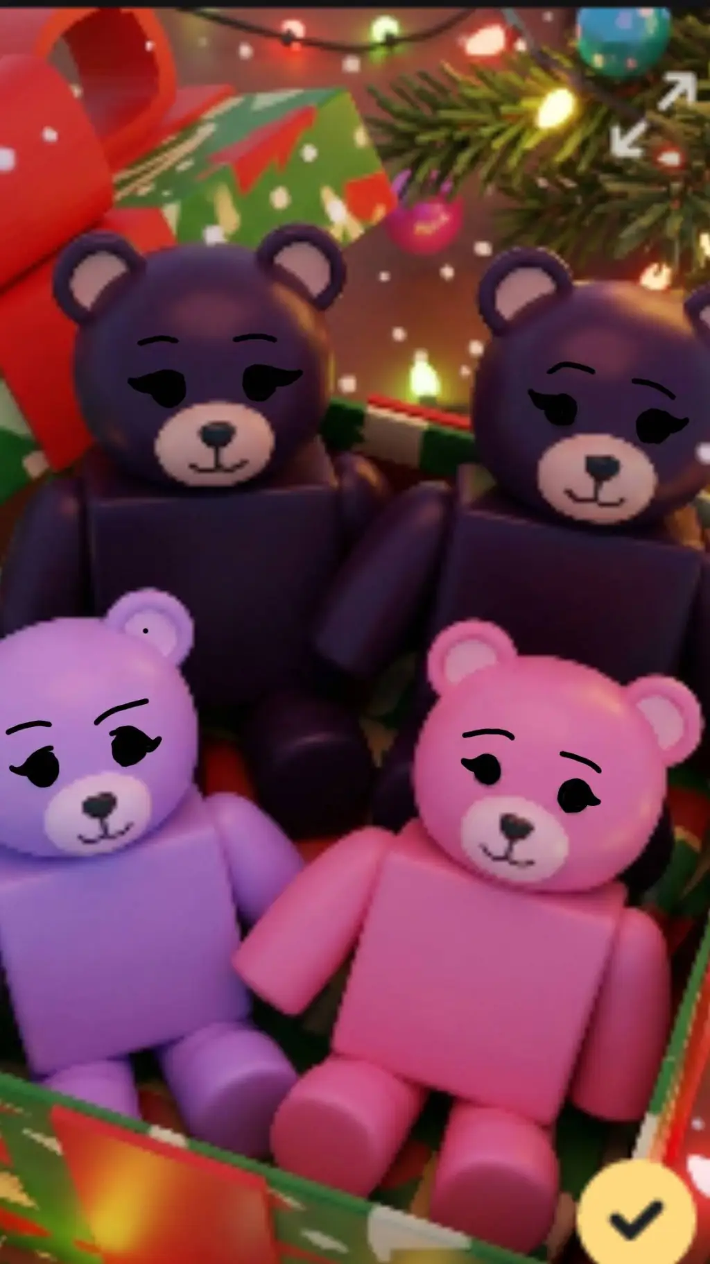 ai character: four teddy bears  background