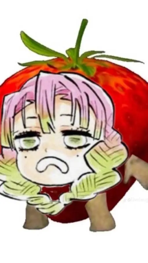ai character: strawberry mitsuri background