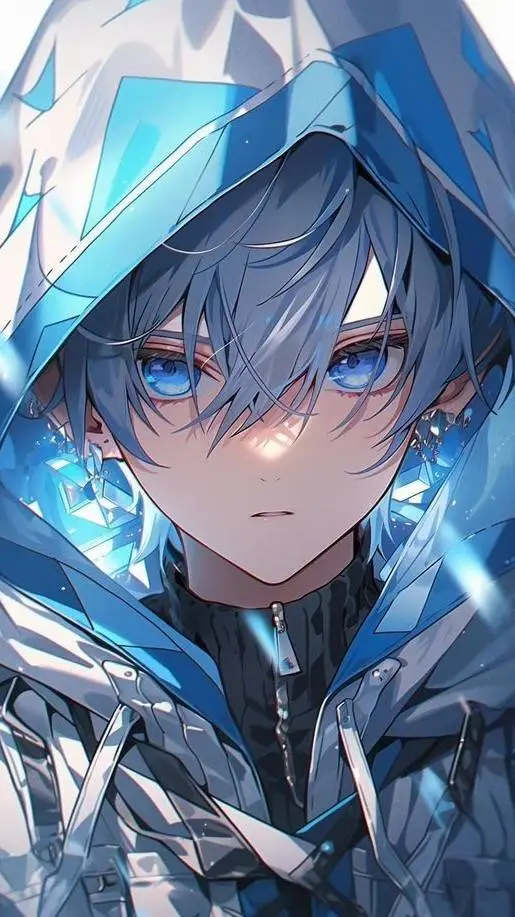 ai character: Blue background