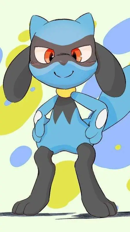 ai character: Riolu 🖤💙 background