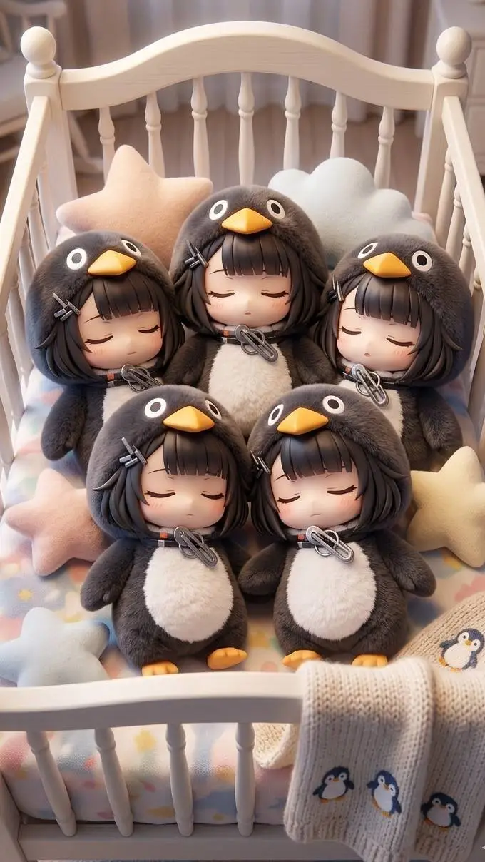 ai character: 5 gugugagas pengu background