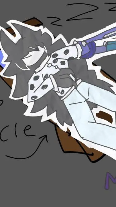 ai character: sleepy Mrs Circle background