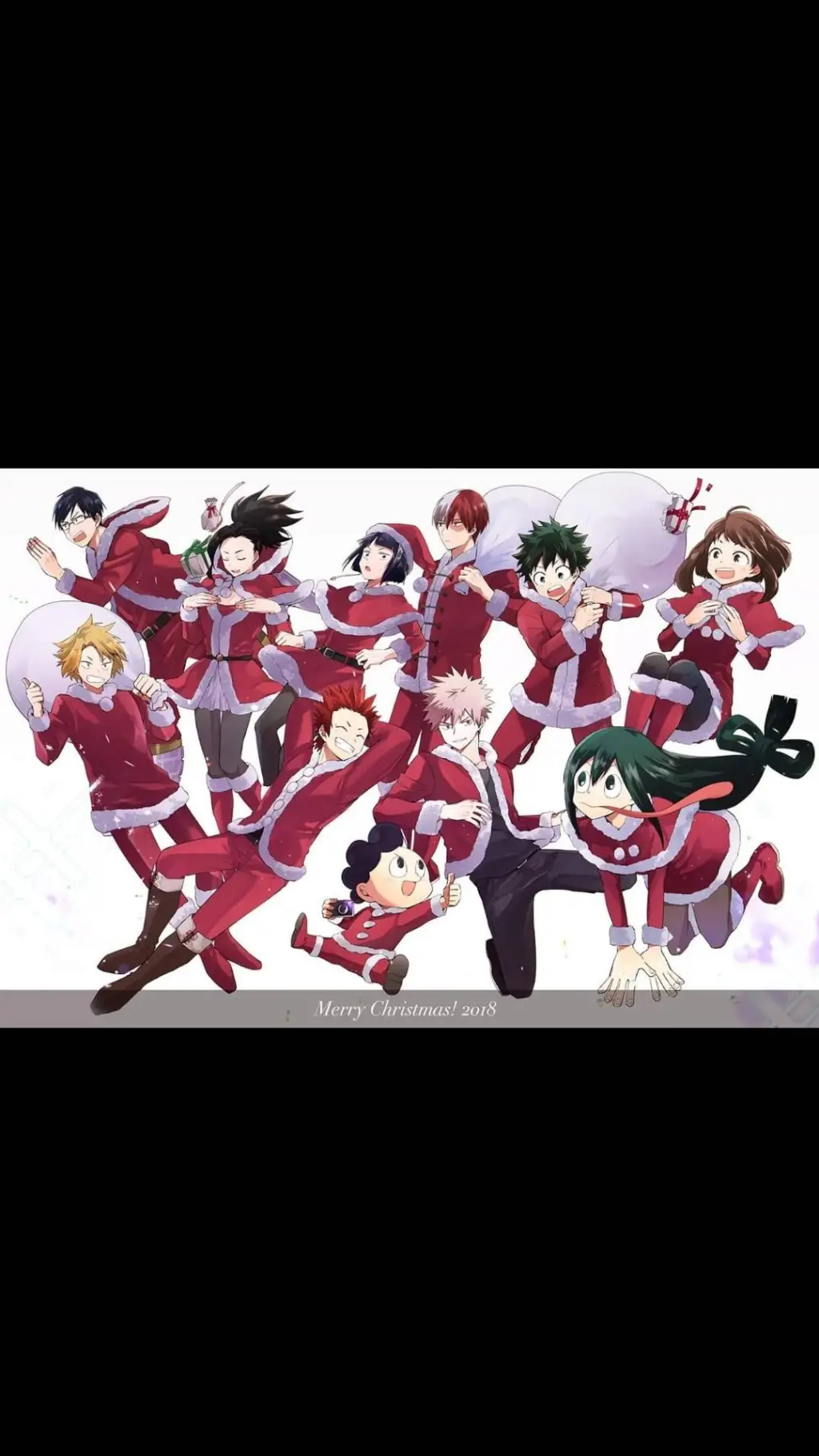 ai character: MHA christmas background