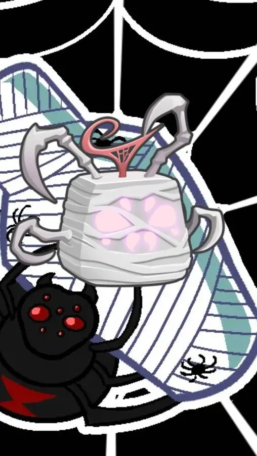 ai character: Spider fruit background