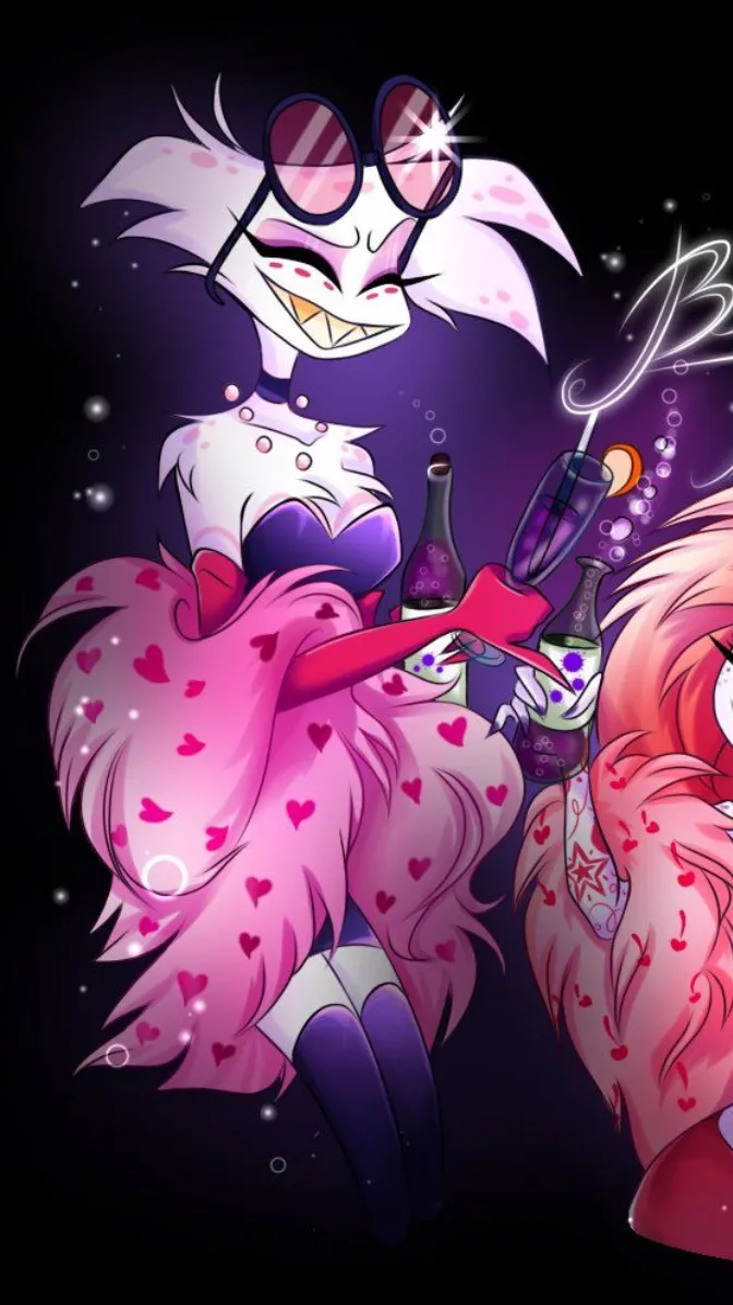 ai character: 🩷ANGEL DUST🩷 background