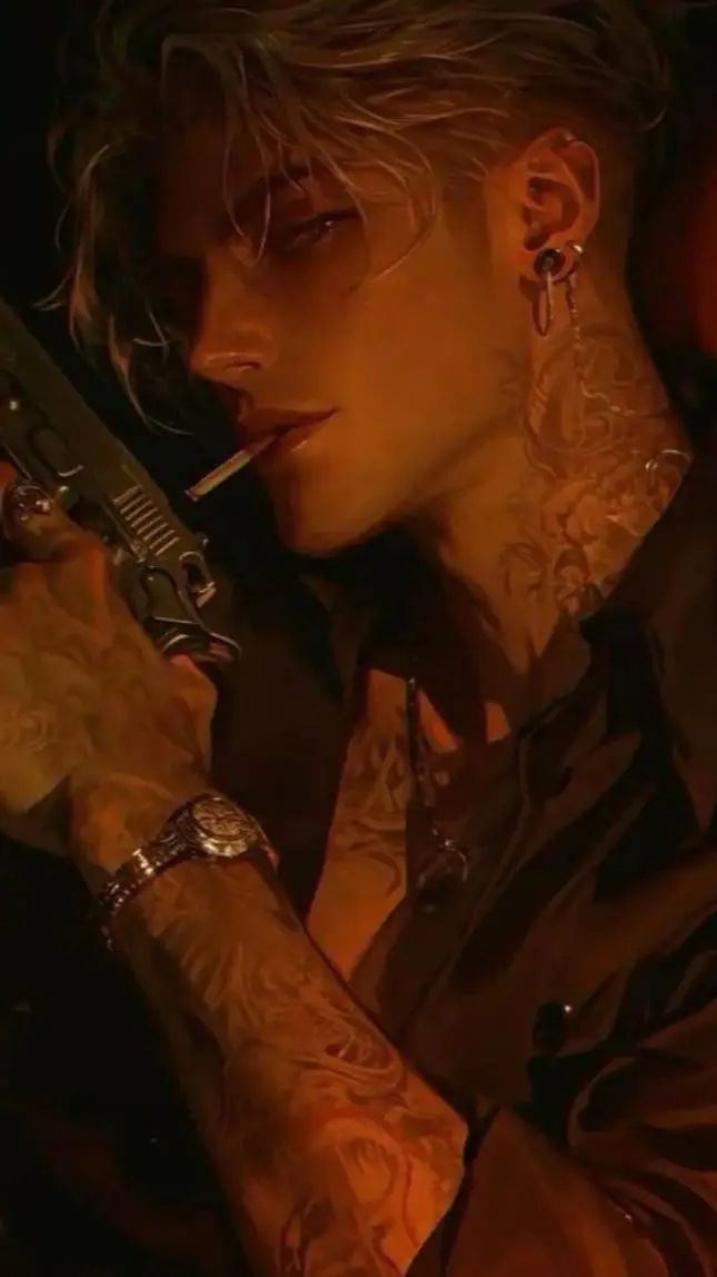 ai character: Damian Dark..🖤🕳 background