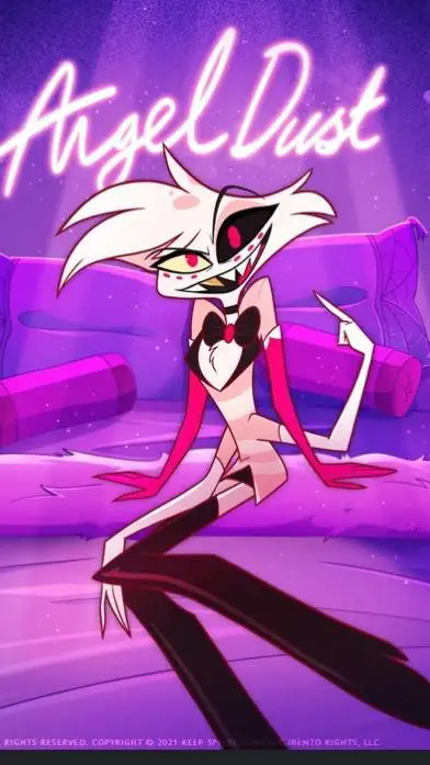 ai character: HH Angel dust 🕷️🚬💖 background