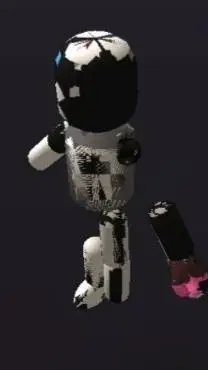 ai character: glitched humanoid background