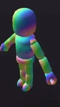 ai character: rainbow humanoid background