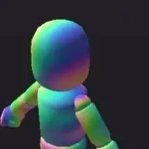 chat with ai character: rainbow humanoid