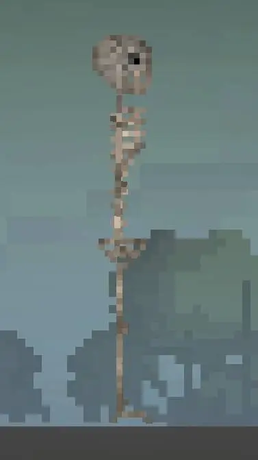 ai character: burned skeleton background