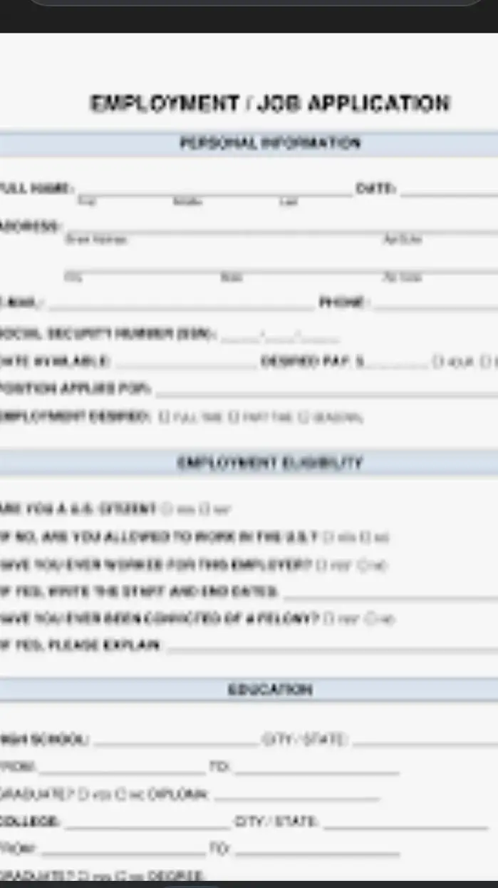 ai character: Job aplication background