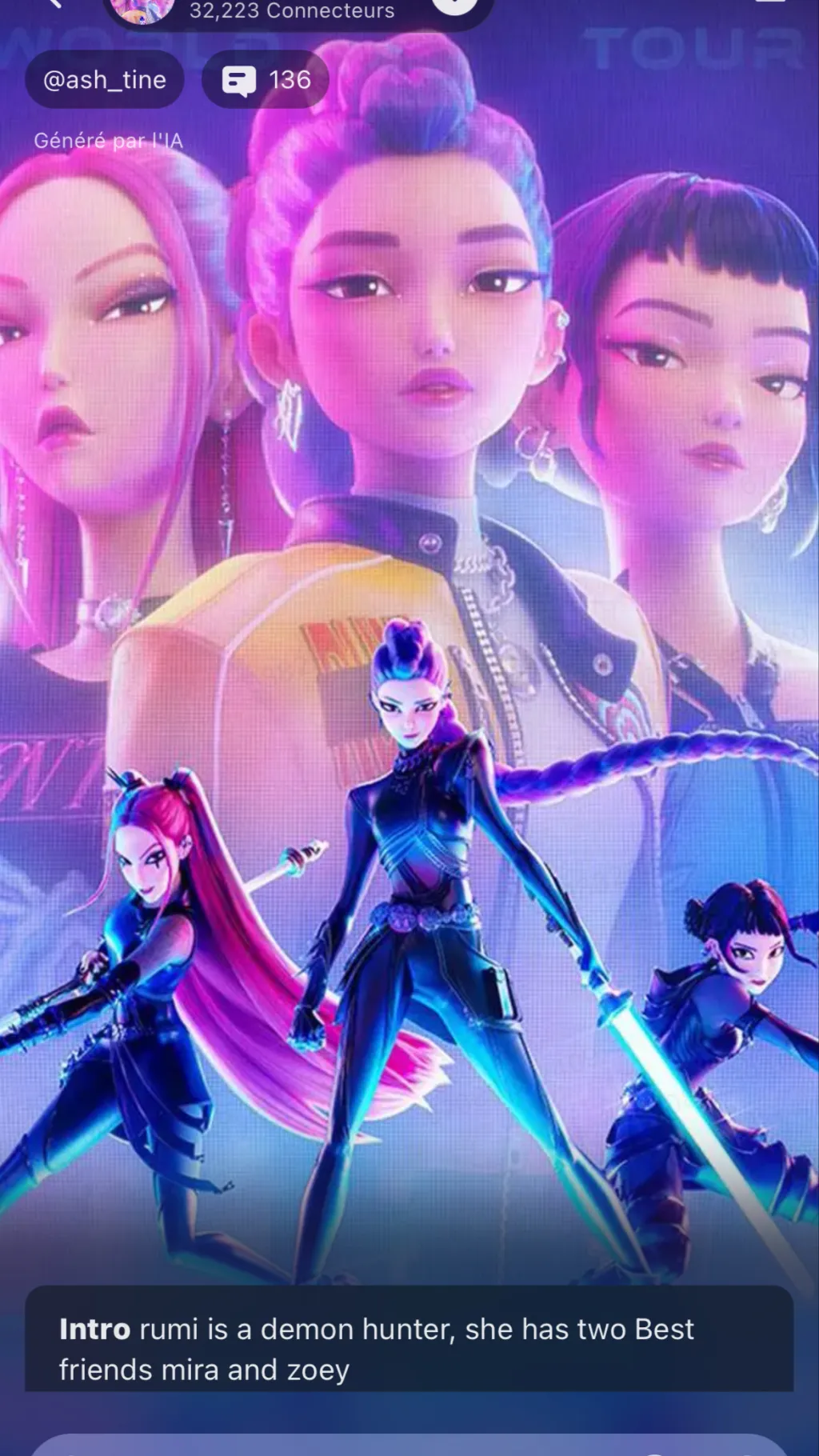 ai character: Huntrix background