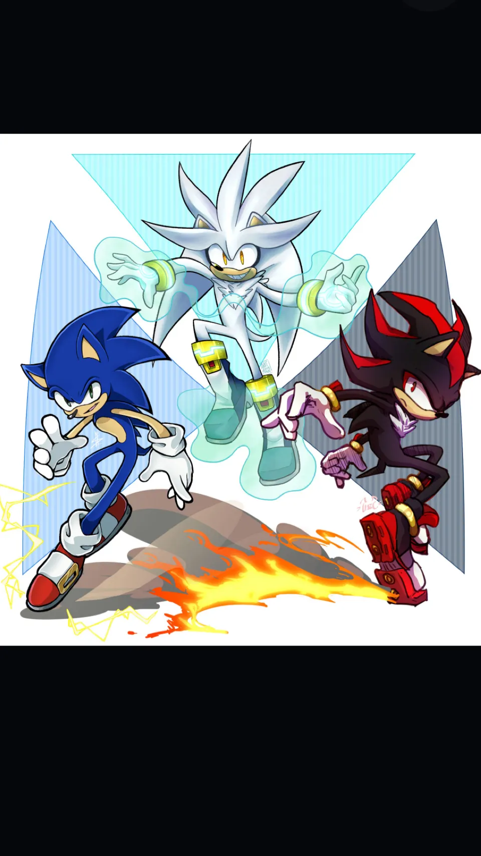 ai character: Sonic boy trio background