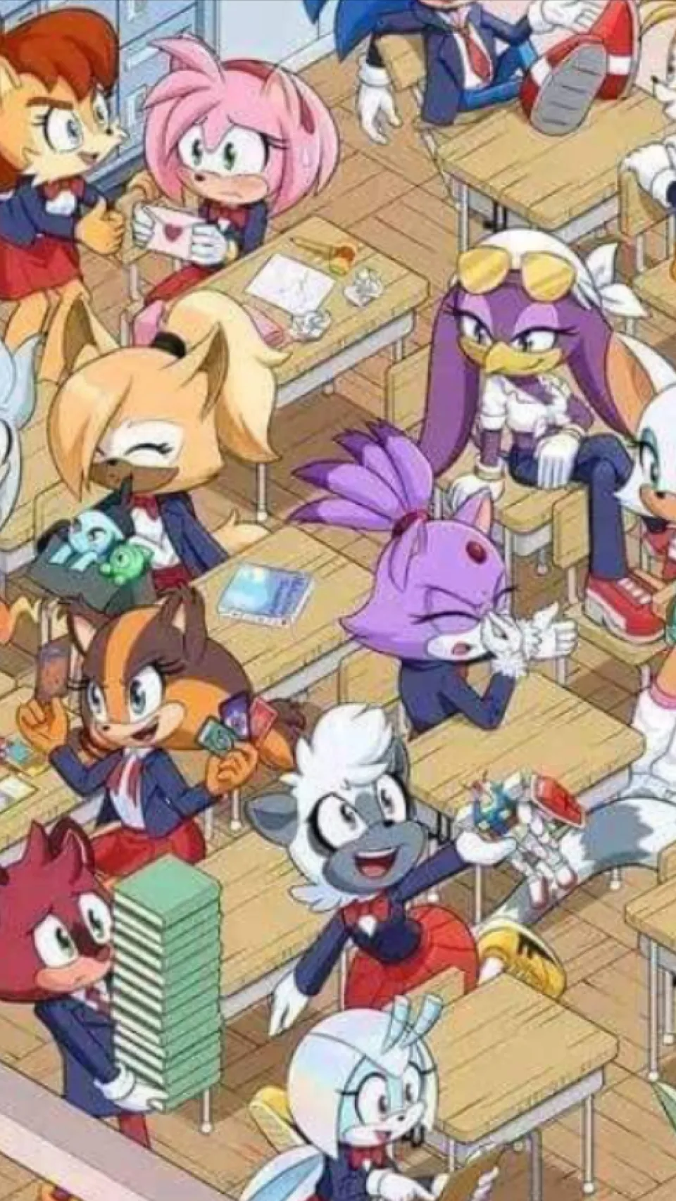 ai character: Sonic highshool au background