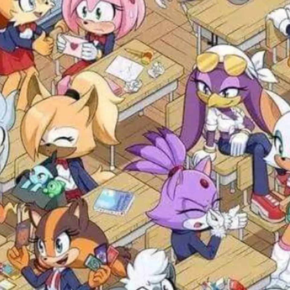 chat with ai character: Sonic highshool au