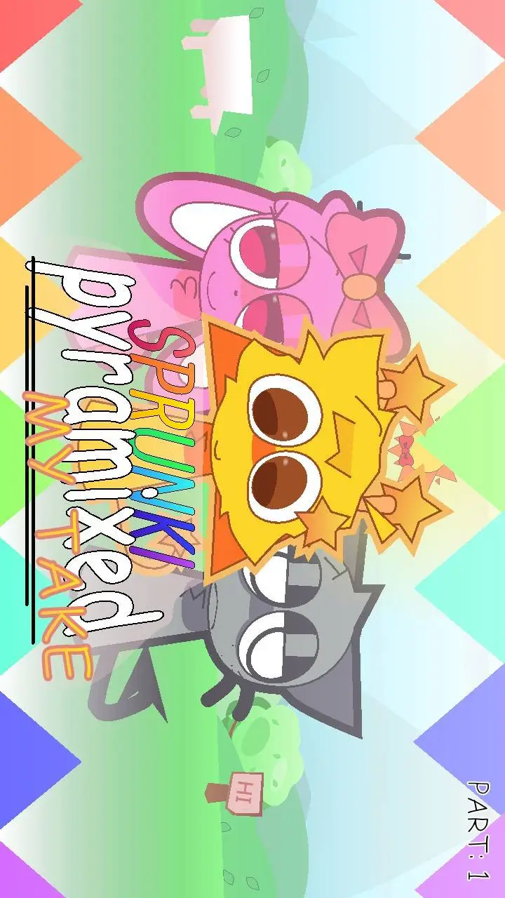 ai character: Sprunki pyramixed  background