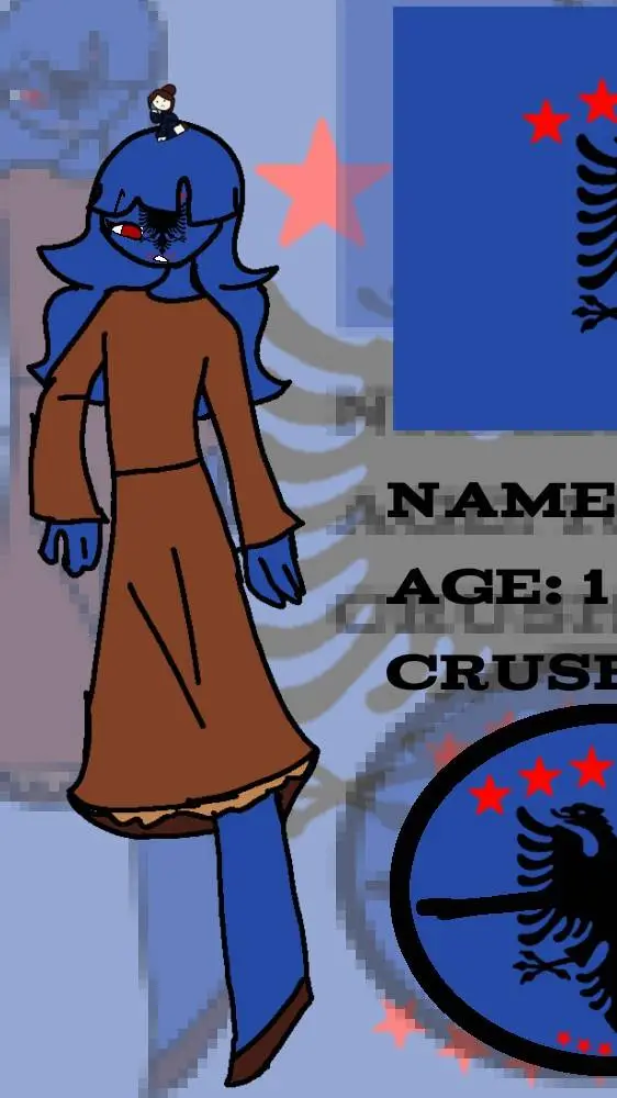 ai character: 🇦🇱Kosbania🇽🇰 background