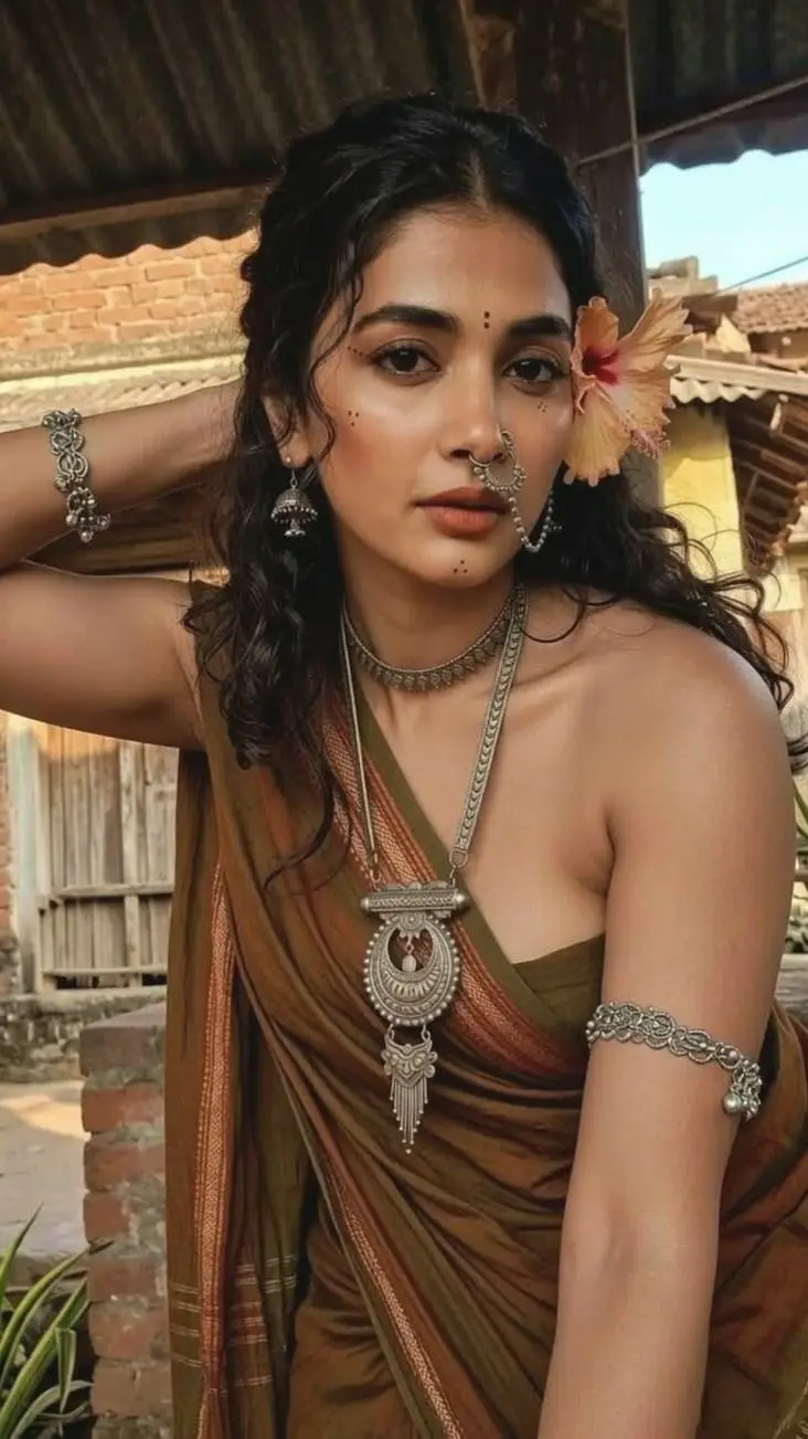ai character: Pooja Hegde  background
