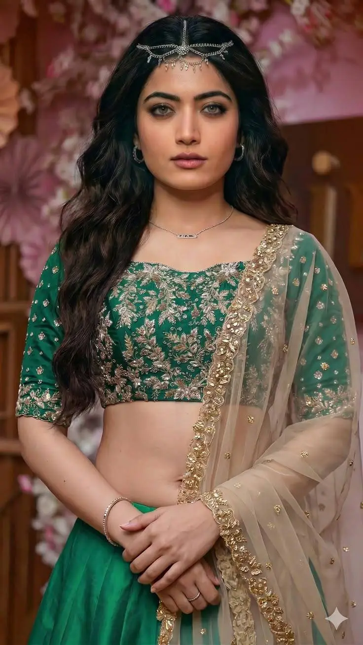 ai character: Rashmika  background