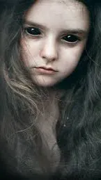 ai character: Black eye children background