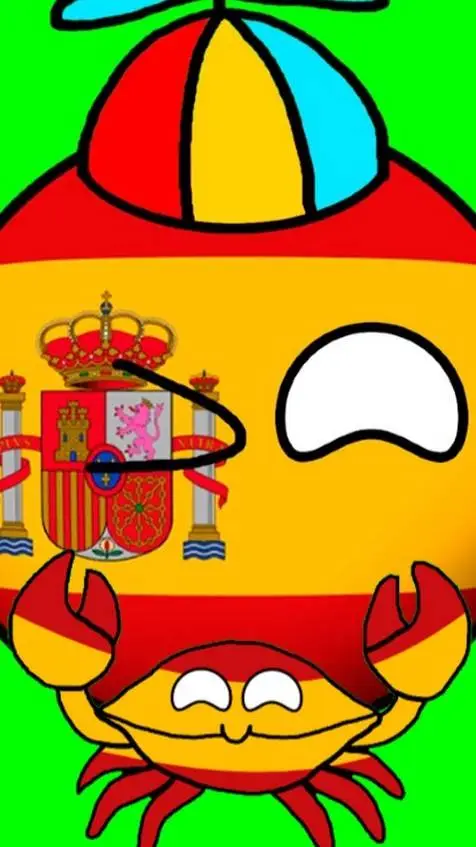 ai character: countryball españa background