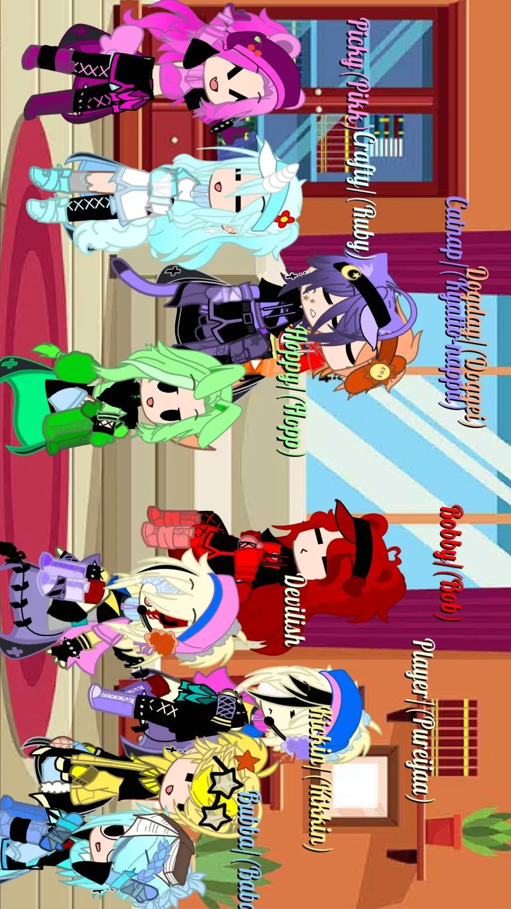 ai character: Poppy Playtime background