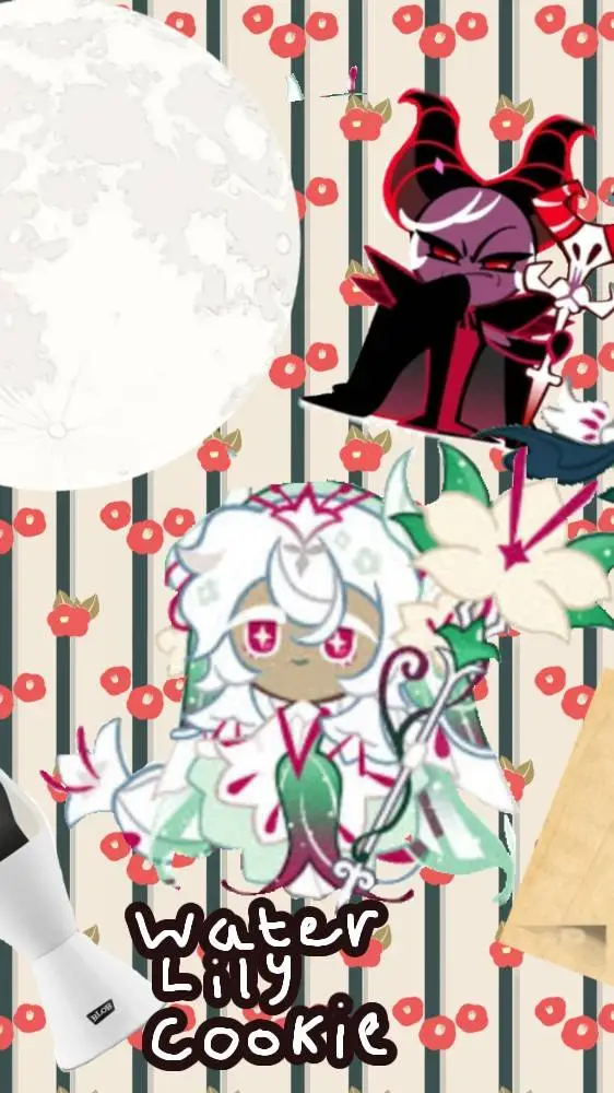 ai character: White lily cookie background