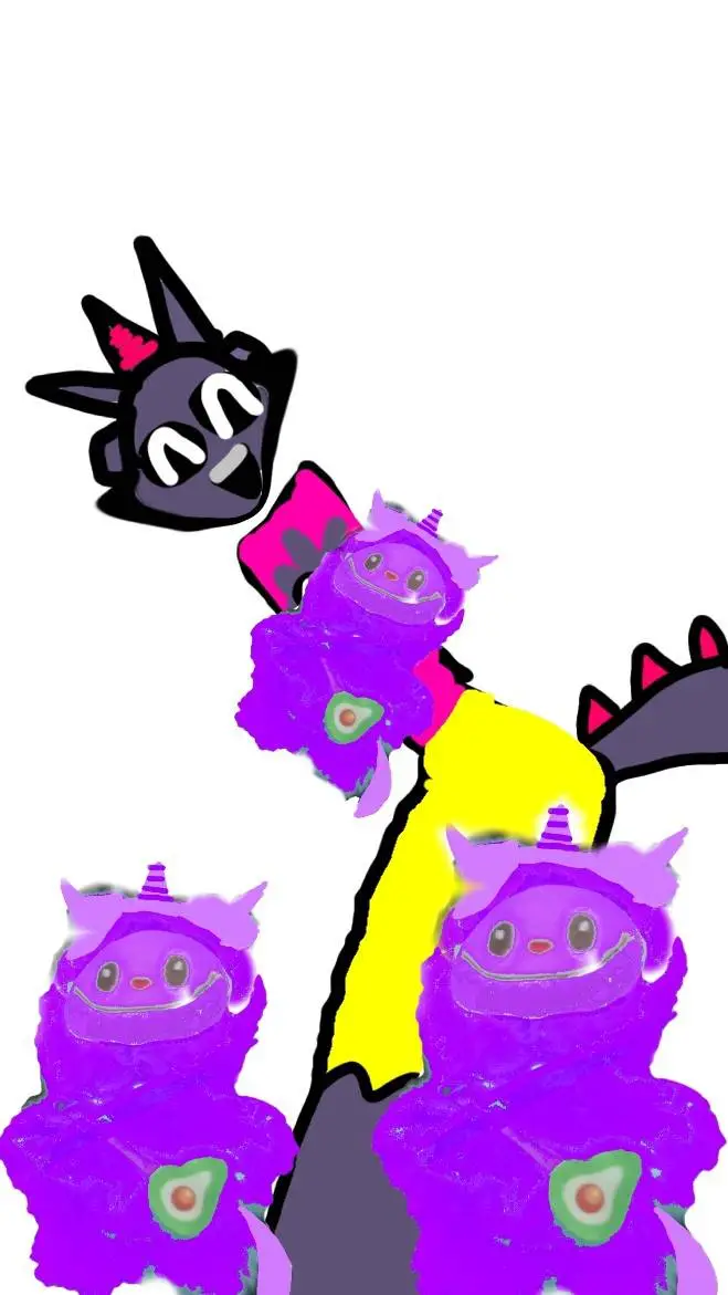 ai character: 3 Durple Girl Baby background