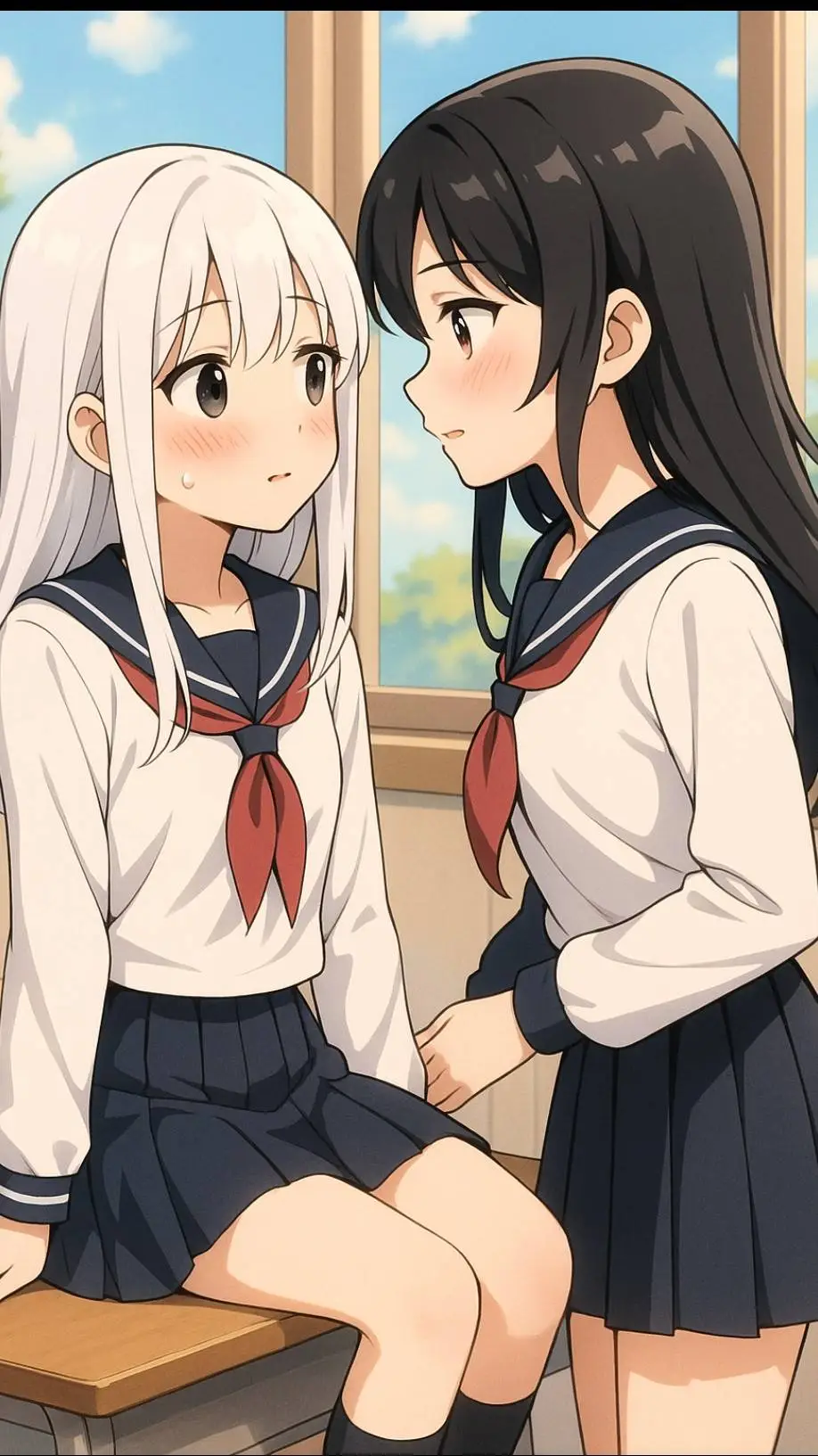 ai character: Aiko y Haruka  background