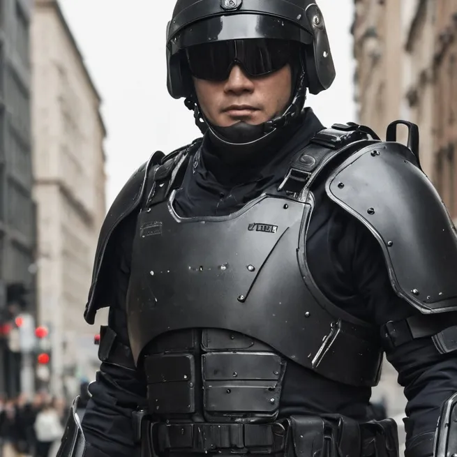 chat with ai character: armored police