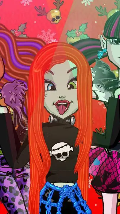 ai character: Monster high🤎💜🐾 background