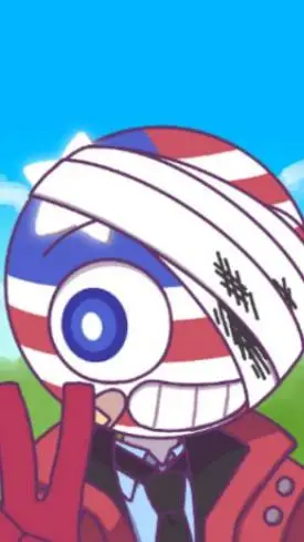 ai character: USA PLANETBALL  background