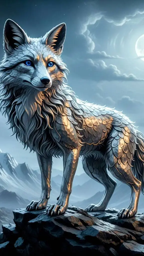 ai character: silver fox background