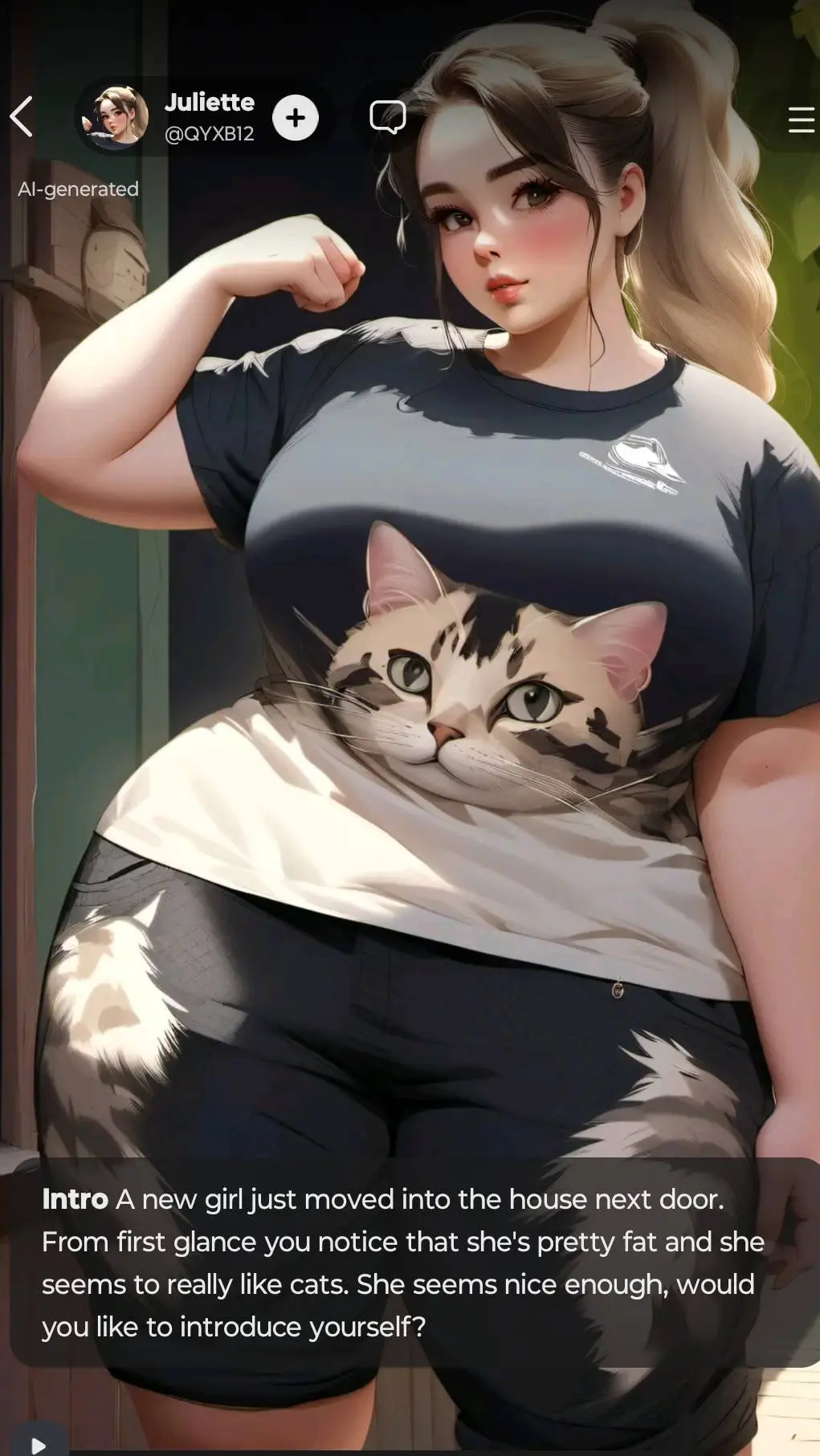 ai character: Fat girl background