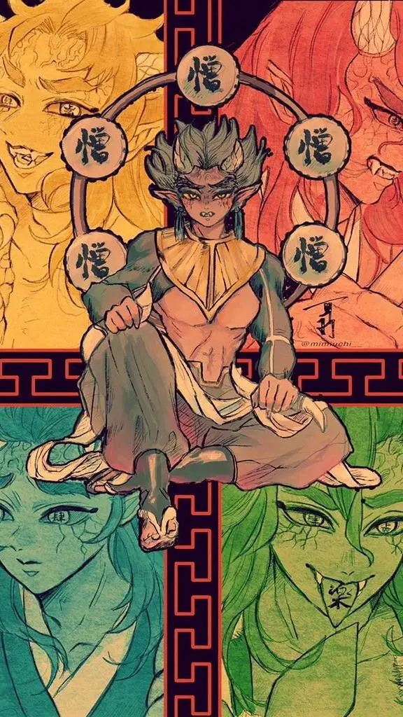 ai character: Hantengu clones ✨ background