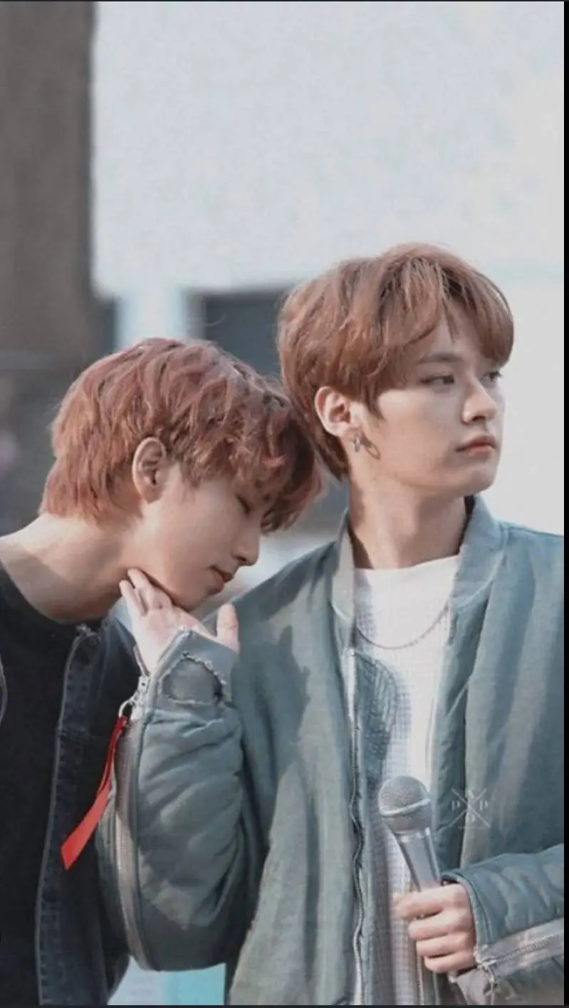 ai character: Minsung 𐙚💚🩷 background