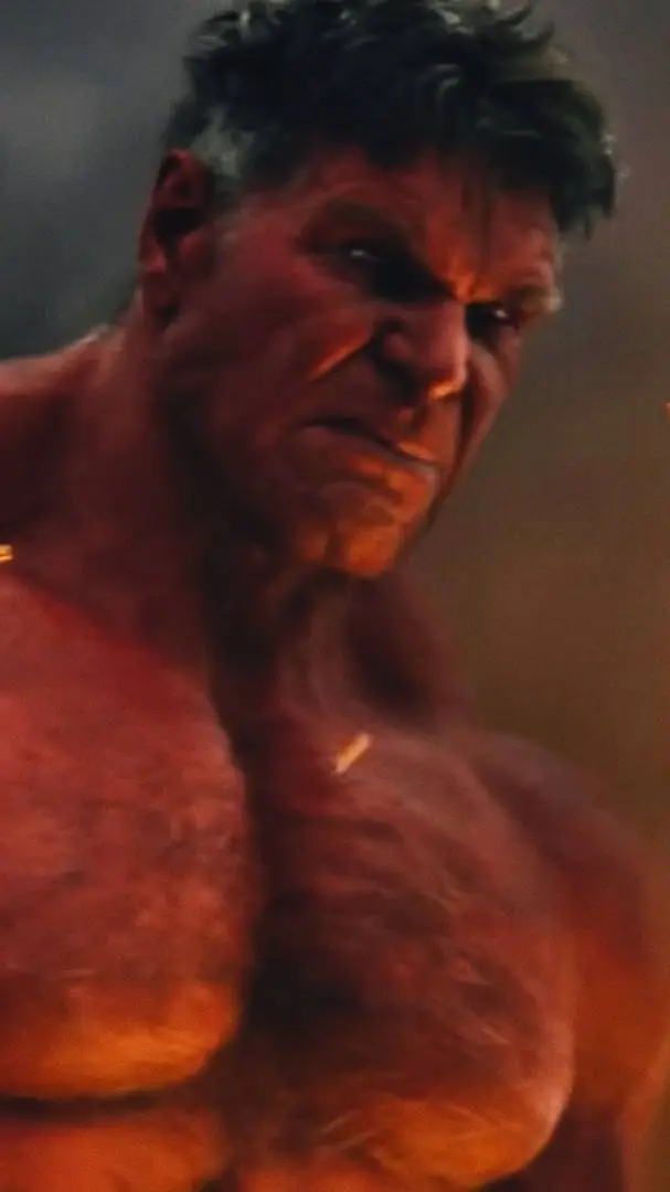 ai character: Red Hulk  background