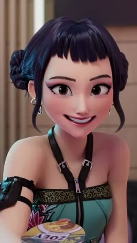 ai character: Zoey  background
