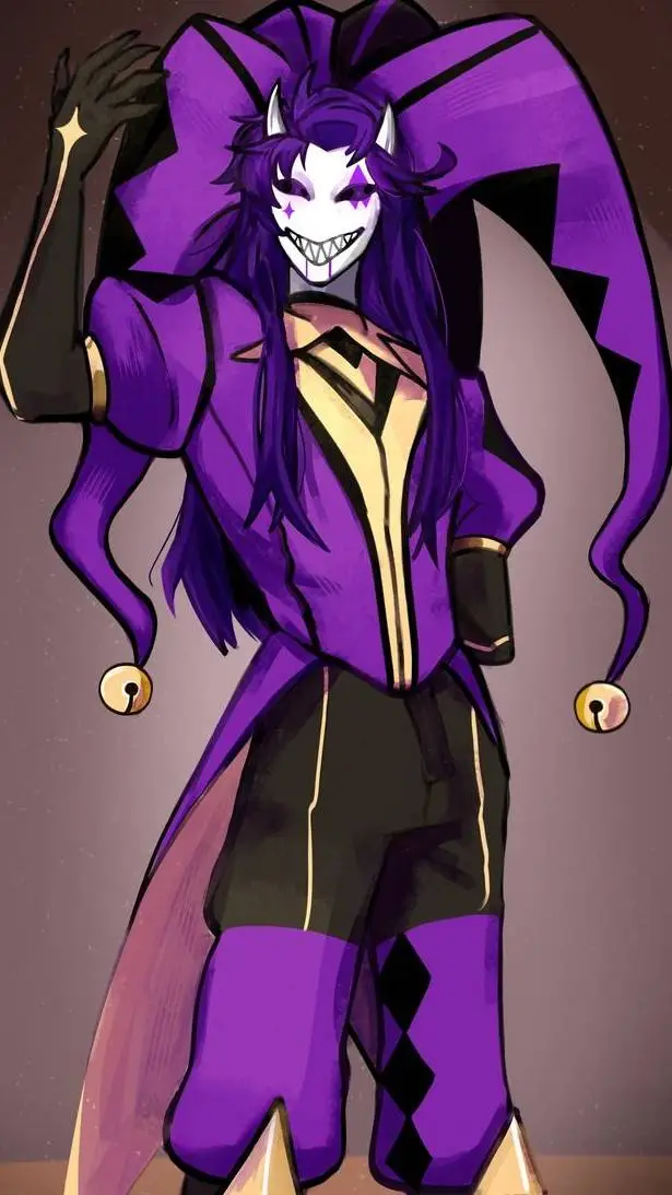 ai character: jester💜 TFC background