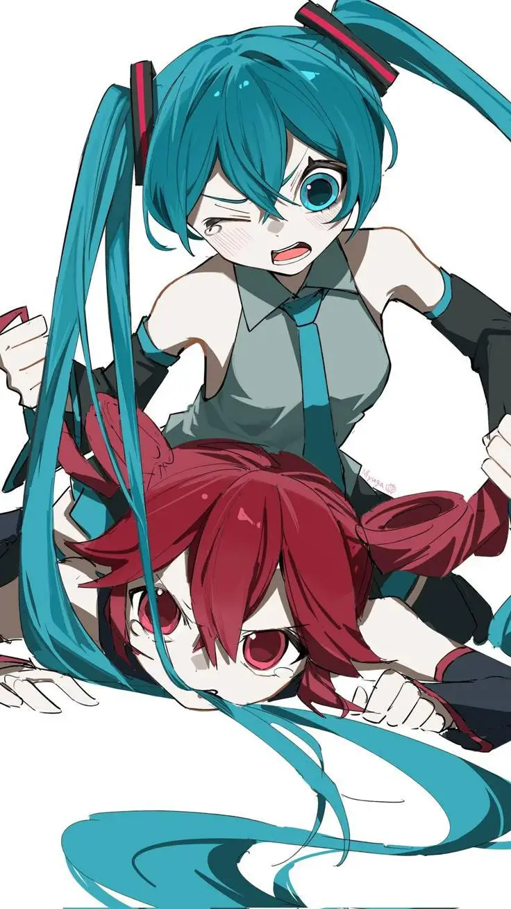 ai character: Teto y Miku pelea  background