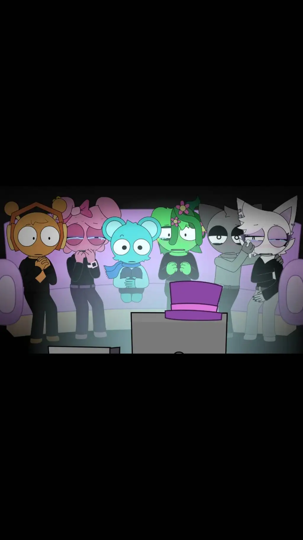 ai character: Sprunki Sad Movie background