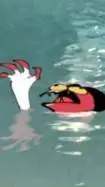 ai character: Blitzo drowning background